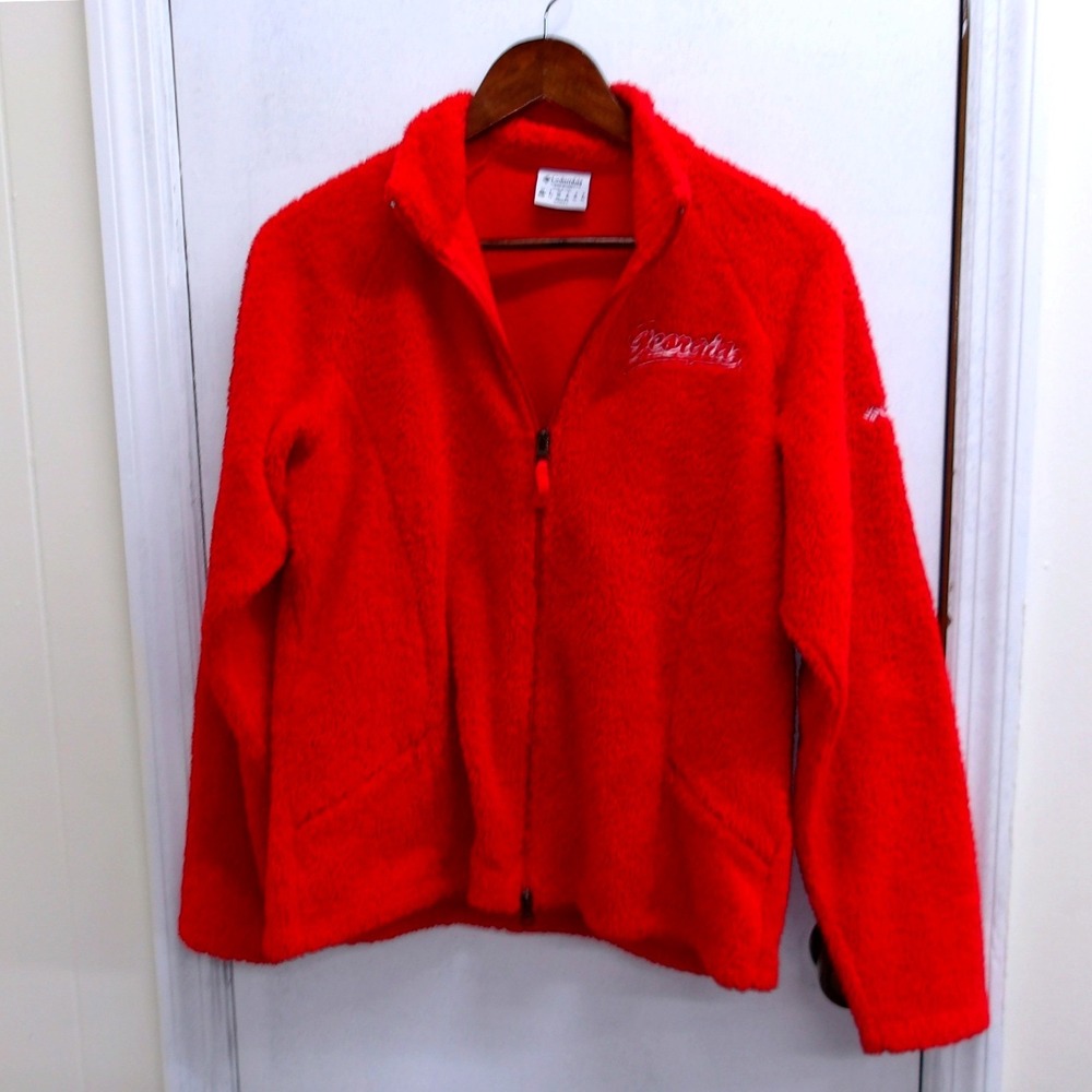 Columbia Women's Georgia Bulldogs Fleece‎ Jacket Full Zip Red Size L / #2658